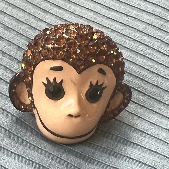 Betsey Johnson Brown Monkey Ring 7.5 - Picture 1 of 4